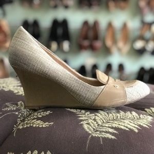 Circa Joan &David Manni natural tan moccasin wedge